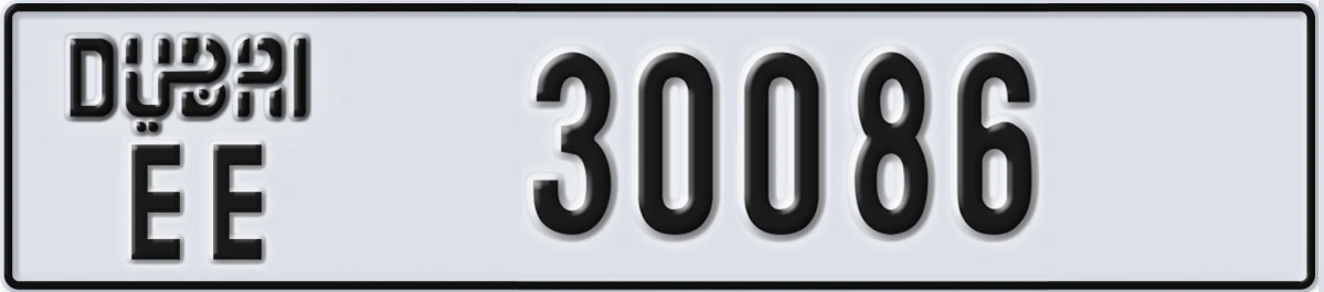 UAE License Plate Dubai EE 30086