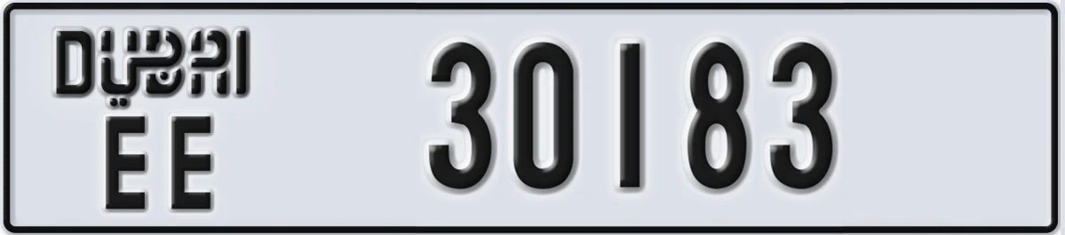 UAE License Plate Dubai EE 30183