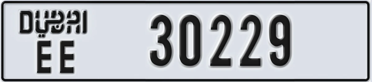UAE License Plate Dubai EE 30229