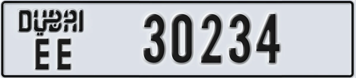 UAE License Plate Dubai EE 30234
