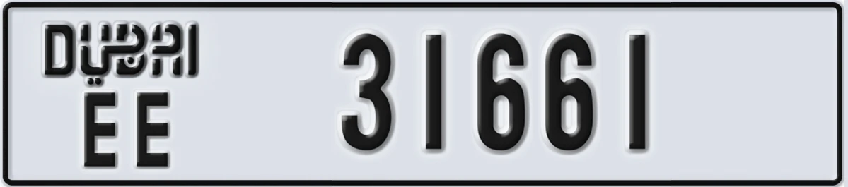 UAE License Plate Dubai EE 31661