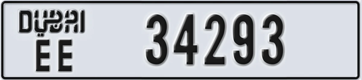 UAE License Plate Dubai EE 34293