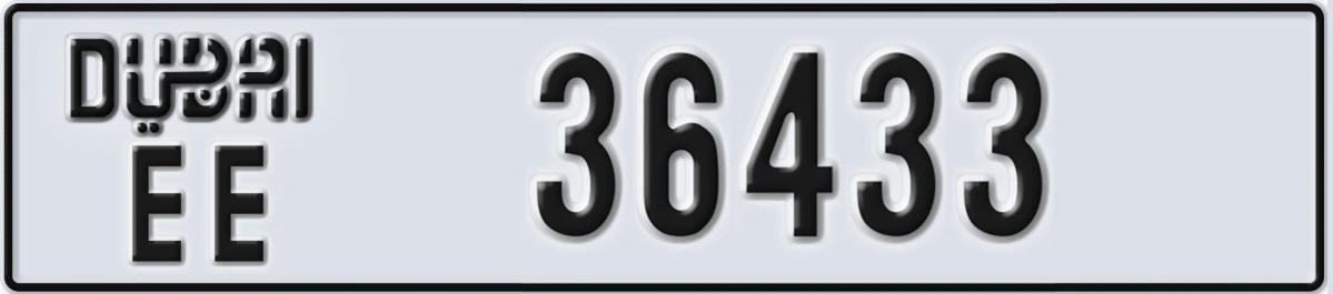 UAE License Plate Dubai EE 36433