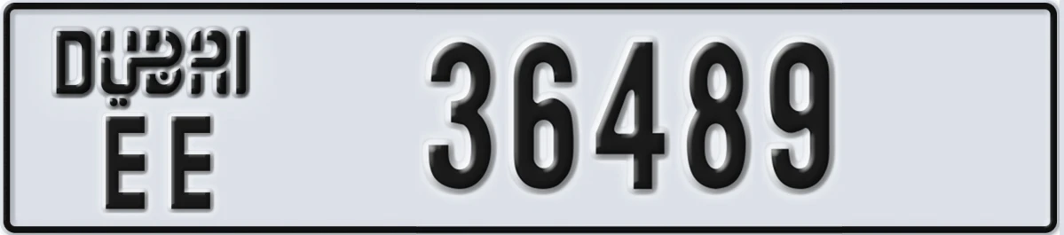 UAE License Plate Dubai EE 36489