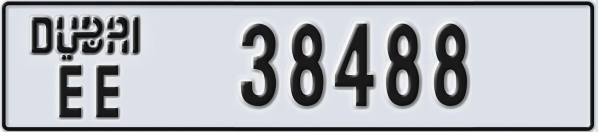 UAE License Plate Dubai EE 38488