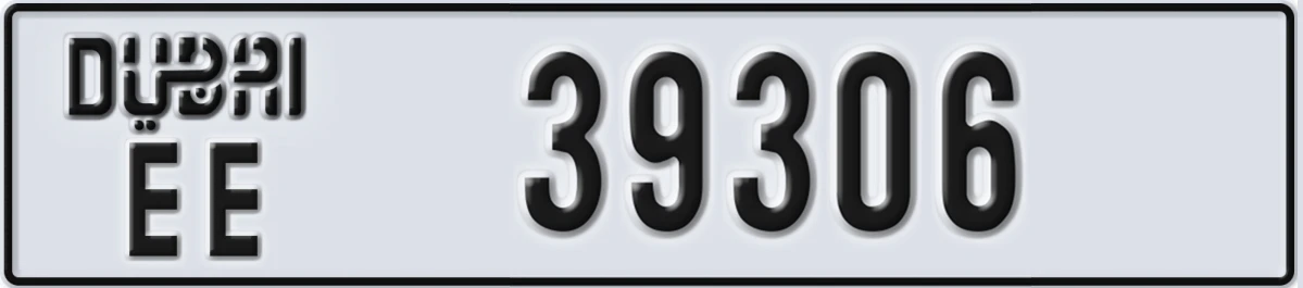 UAE License Plate Dubai EE 39306