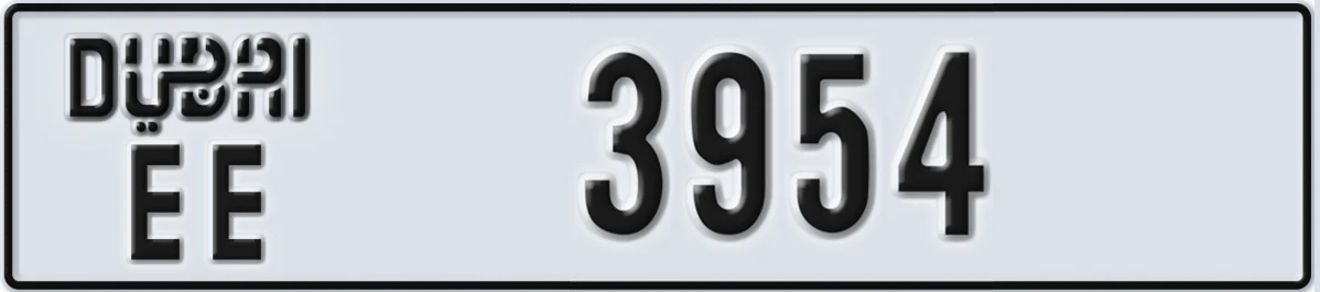 UAE License Plate Dubai EE 3954