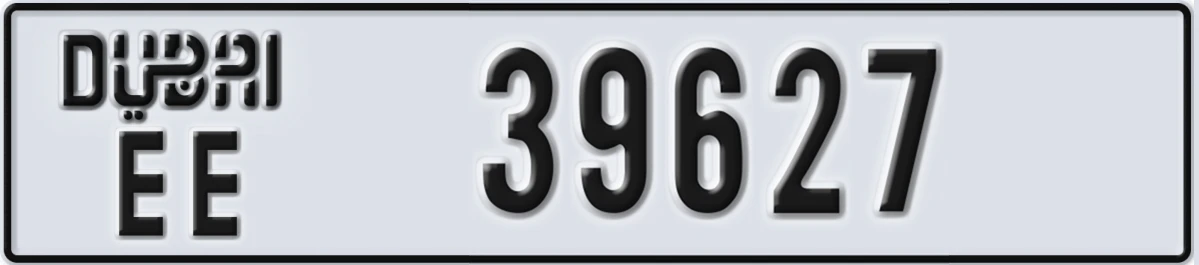 UAE License Plate Dubai EE 39627