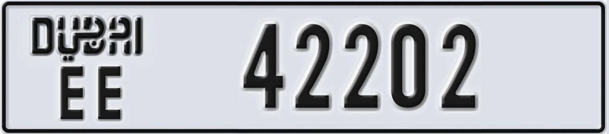 UAE License Plate Dubai EE 42202