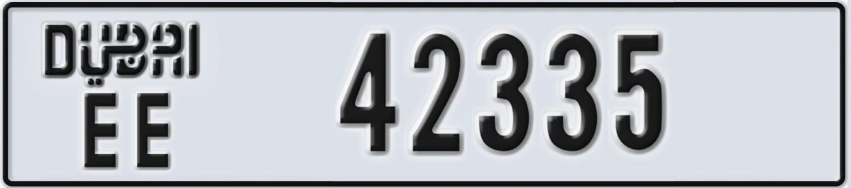 UAE License Plate Dubai EE 42335