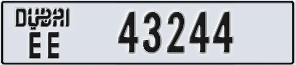UAE License Plate Dubai EE 43244