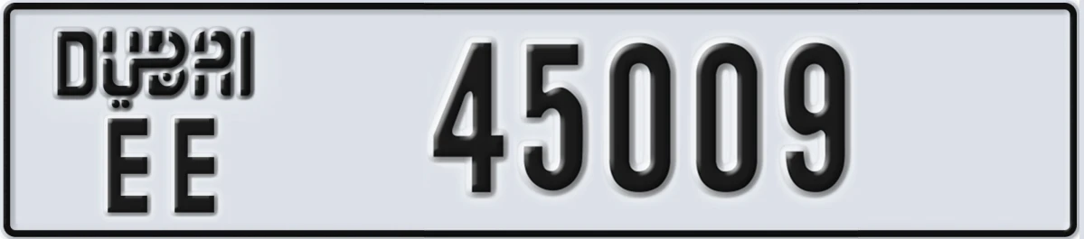 UAE License Plate Dubai EE 45009