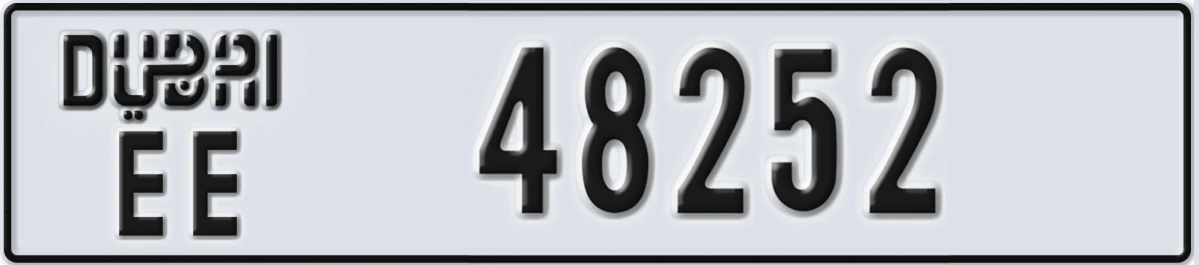 UAE License Plate Dubai EE 48252