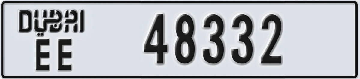 UAE License Plate Dubai EE 48332