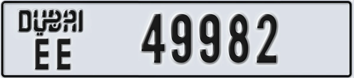 UAE License Plate Dubai EE 49982