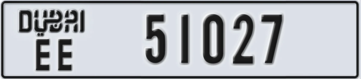UAE License Plate Dubai EE 51027