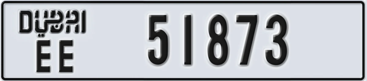 UAE License Plate Dubai EE 51873