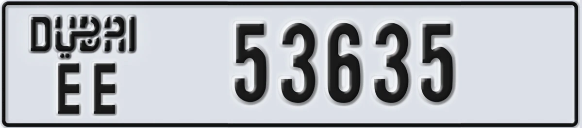 UAE License Plate Dubai EE 53635
