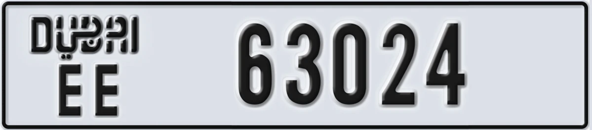 UAE License Plate Dubai EE 63024