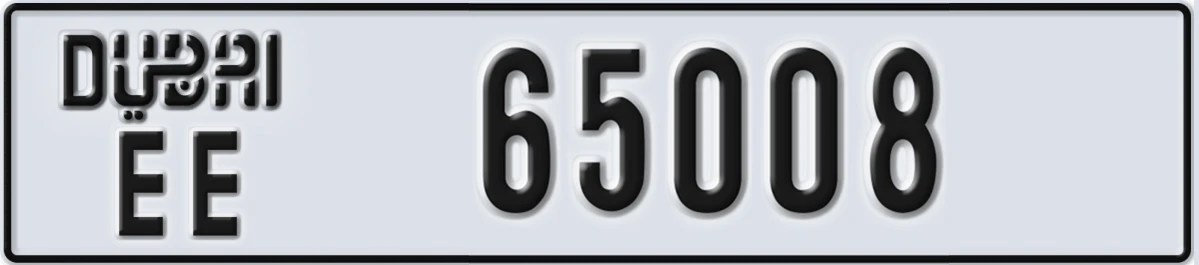UAE License Plate Dubai EE 65008