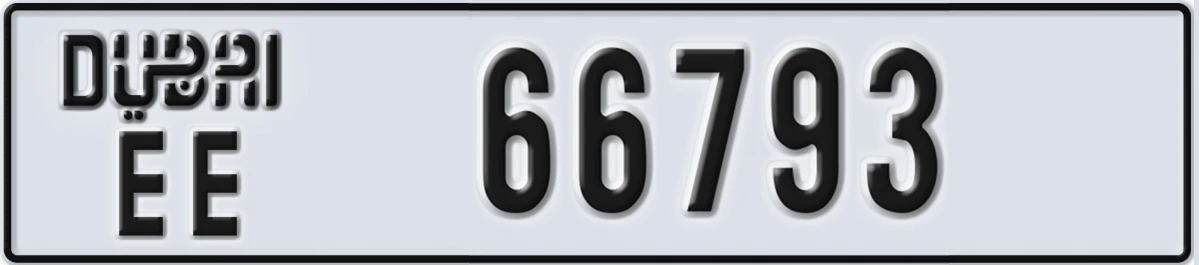 UAE License Plate Dubai EE 66793