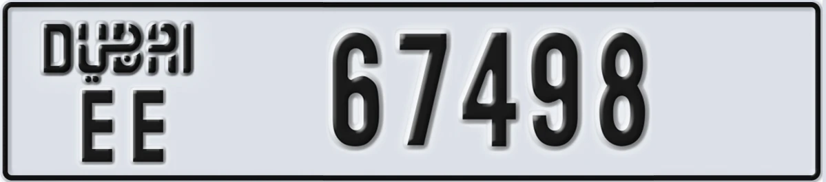 UAE License Plate Dubai EE 67498