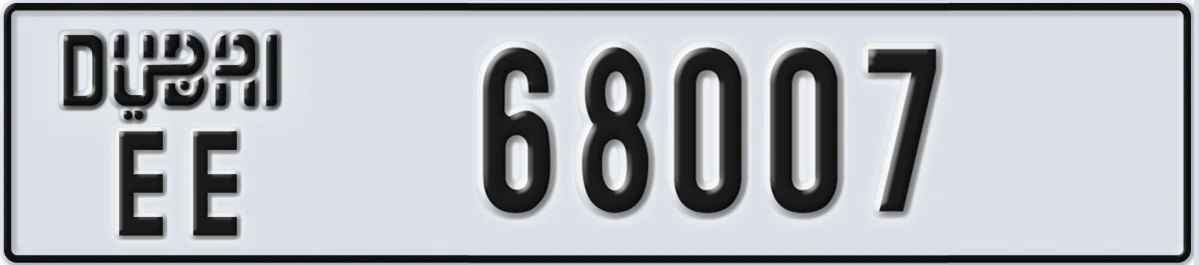 UAE License Plate Dubai EE 68007