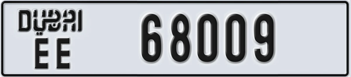 UAE License Plate Dubai EE 68009