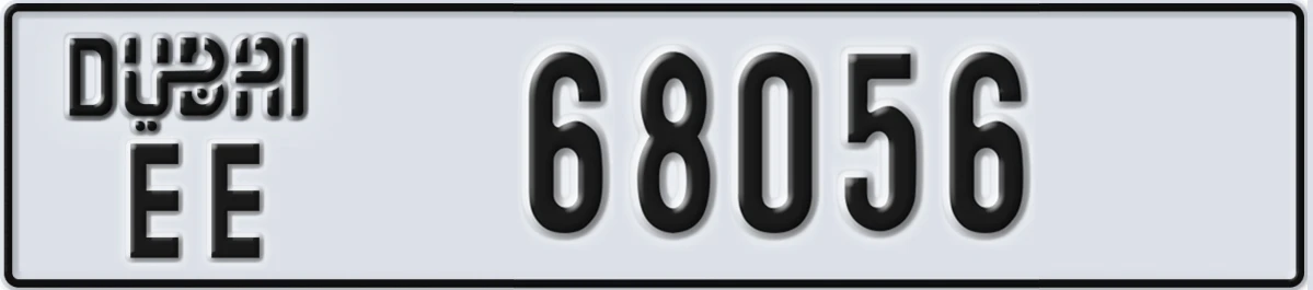 UAE License Plate Dubai EE 68056