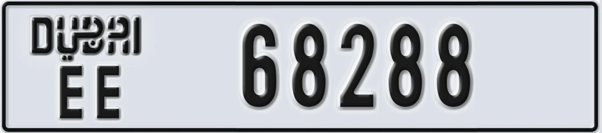 UAE License Plate Dubai EE 68288