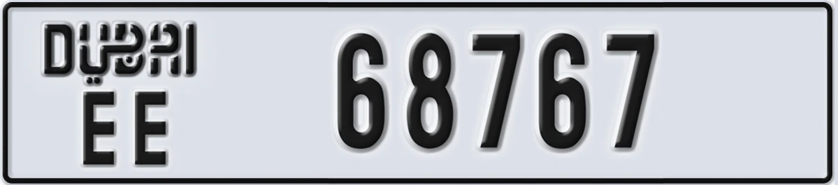 UAE License Plate Dubai EE 68767