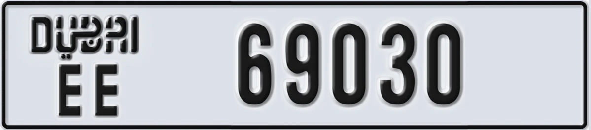 UAE License Plate Dubai EE 69030