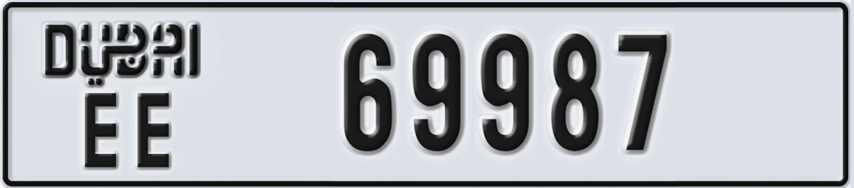 UAE License Plate Dubai EE 69987