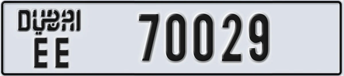 UAE License Plate Dubai EE 70029