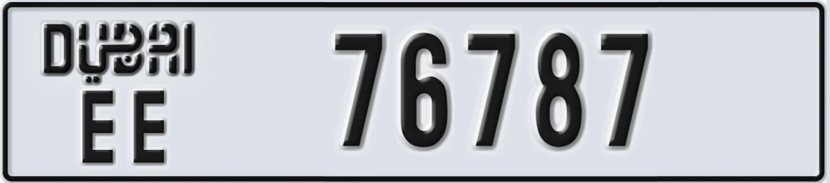 UAE License Plate Dubai EE 76787