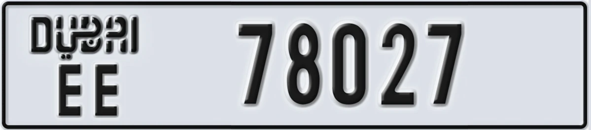 UAE License Plate Dubai EE 78027