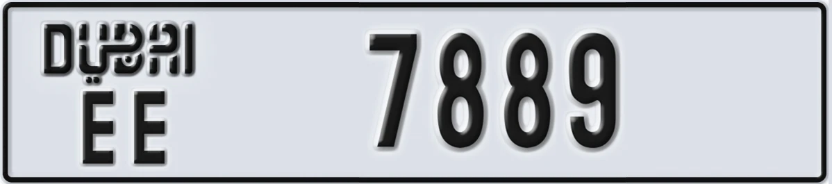 UAE License Plate Dubai EE 7889