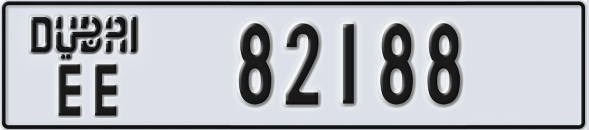 UAE License Plate Dubai EE 82188