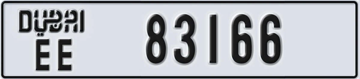 UAE License Plate Dubai EE 83166