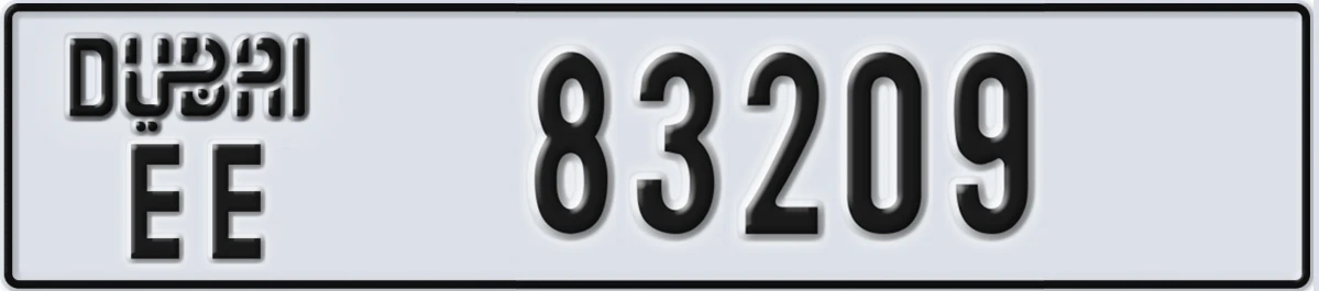 UAE License Plate Dubai EE 83209