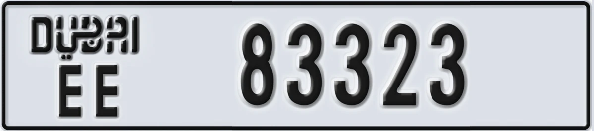 UAE License Plate Dubai EE 83323