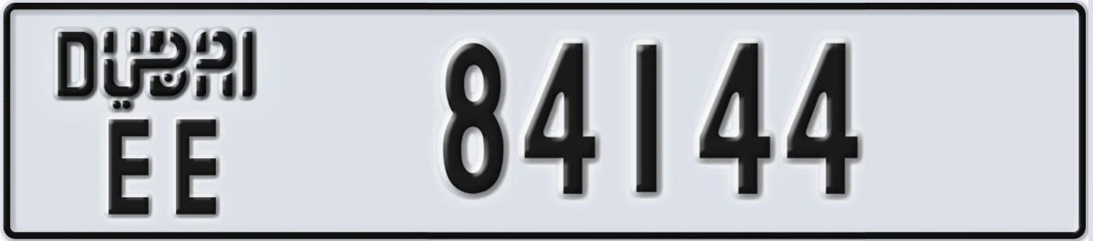 UAE License Plate Dubai EE 84144