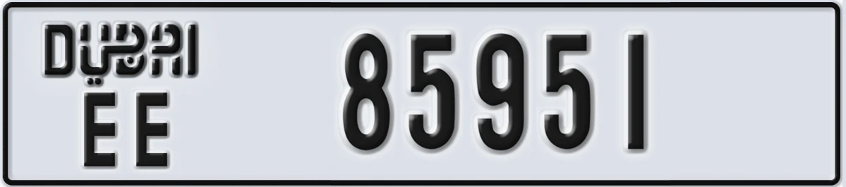 UAE License Plate Dubai EE 85951