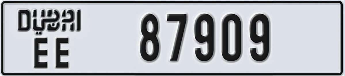 UAE License Plate Dubai EE 87909