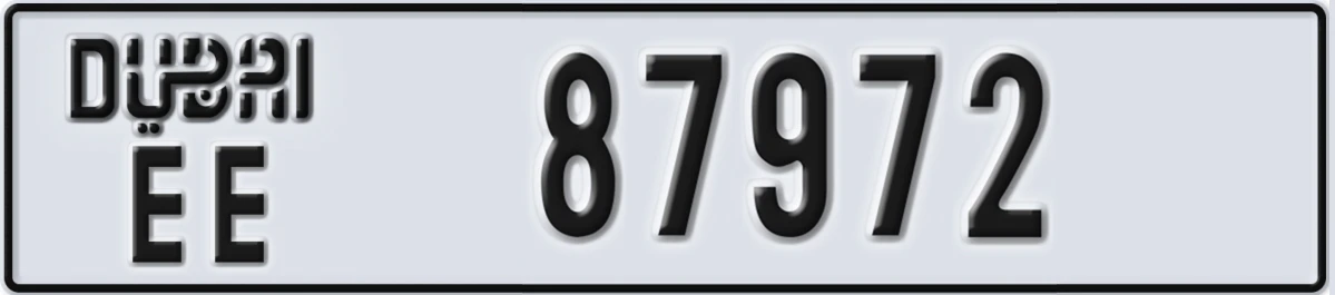 UAE License Plate Dubai EE 87972