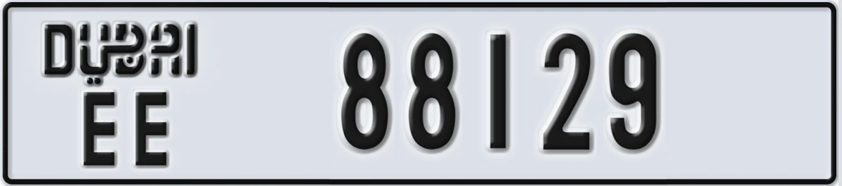 UAE License Plate Dubai EE 88129