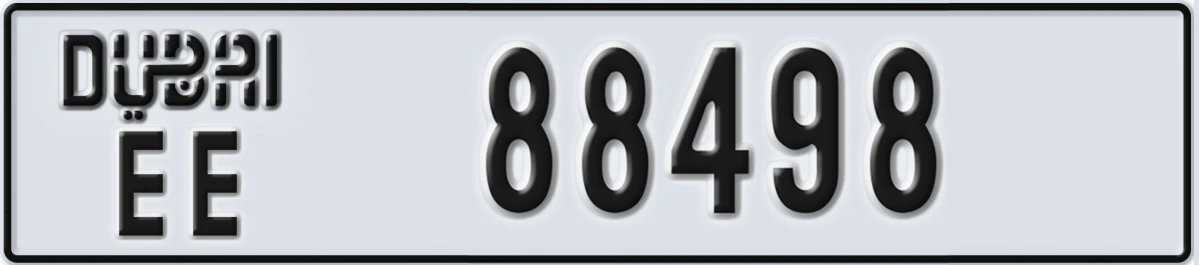 UAE License Plate Dubai EE 88498
