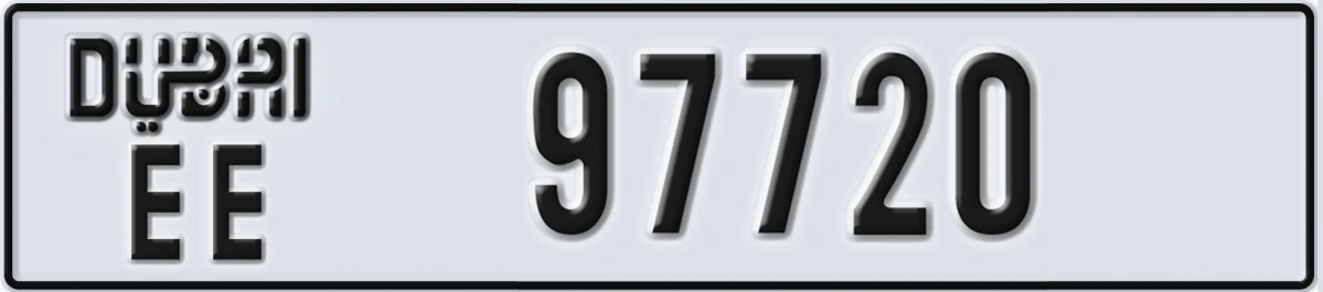 UAE License Plate Dubai EE 97720
