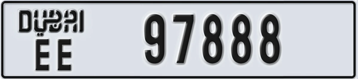 UAE License Plate Dubai EE 97888