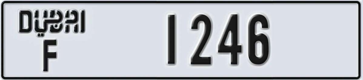 UAE License Plate Dubai F 1246